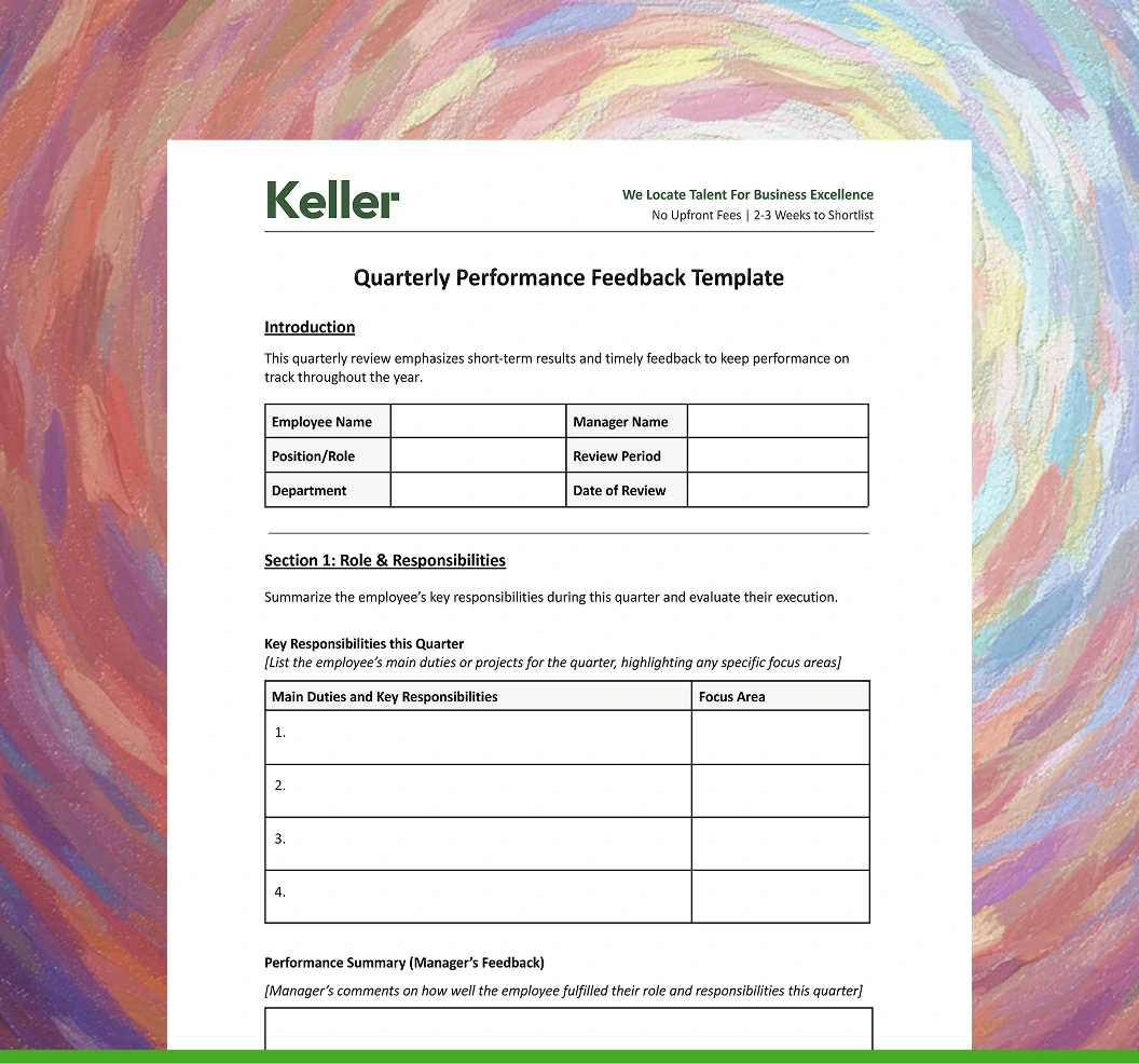 Performance Feedback Template Forms For Employee Reviews